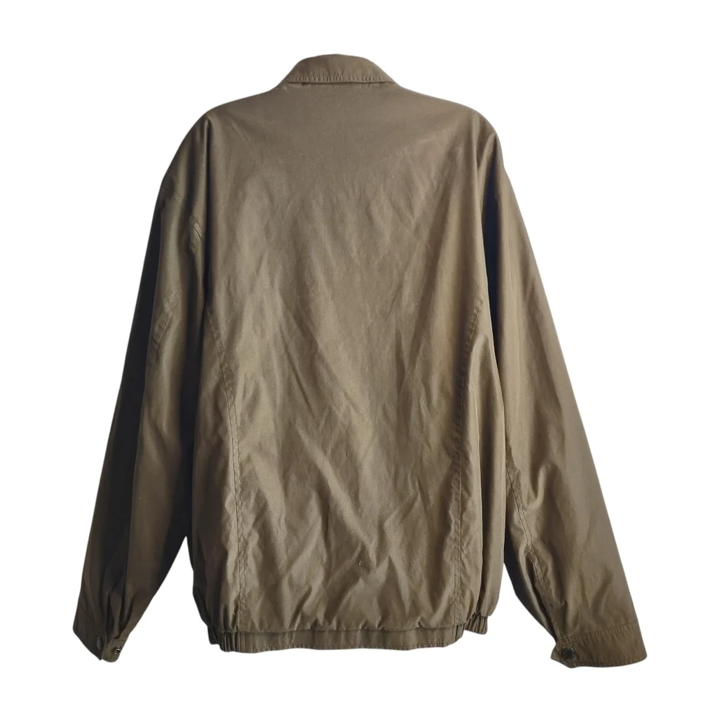 Claiborne Man's Olive Green ZIP Up Lined Bomber Jacket Size LT